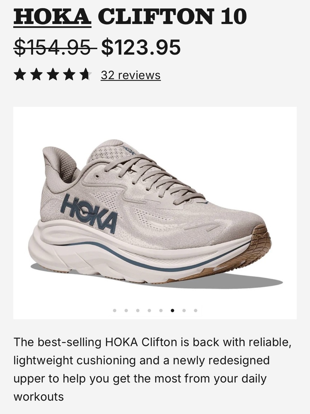 HOKA Clifton 10 Running Shoe size 16 D